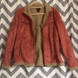 Pink felt-lined coat